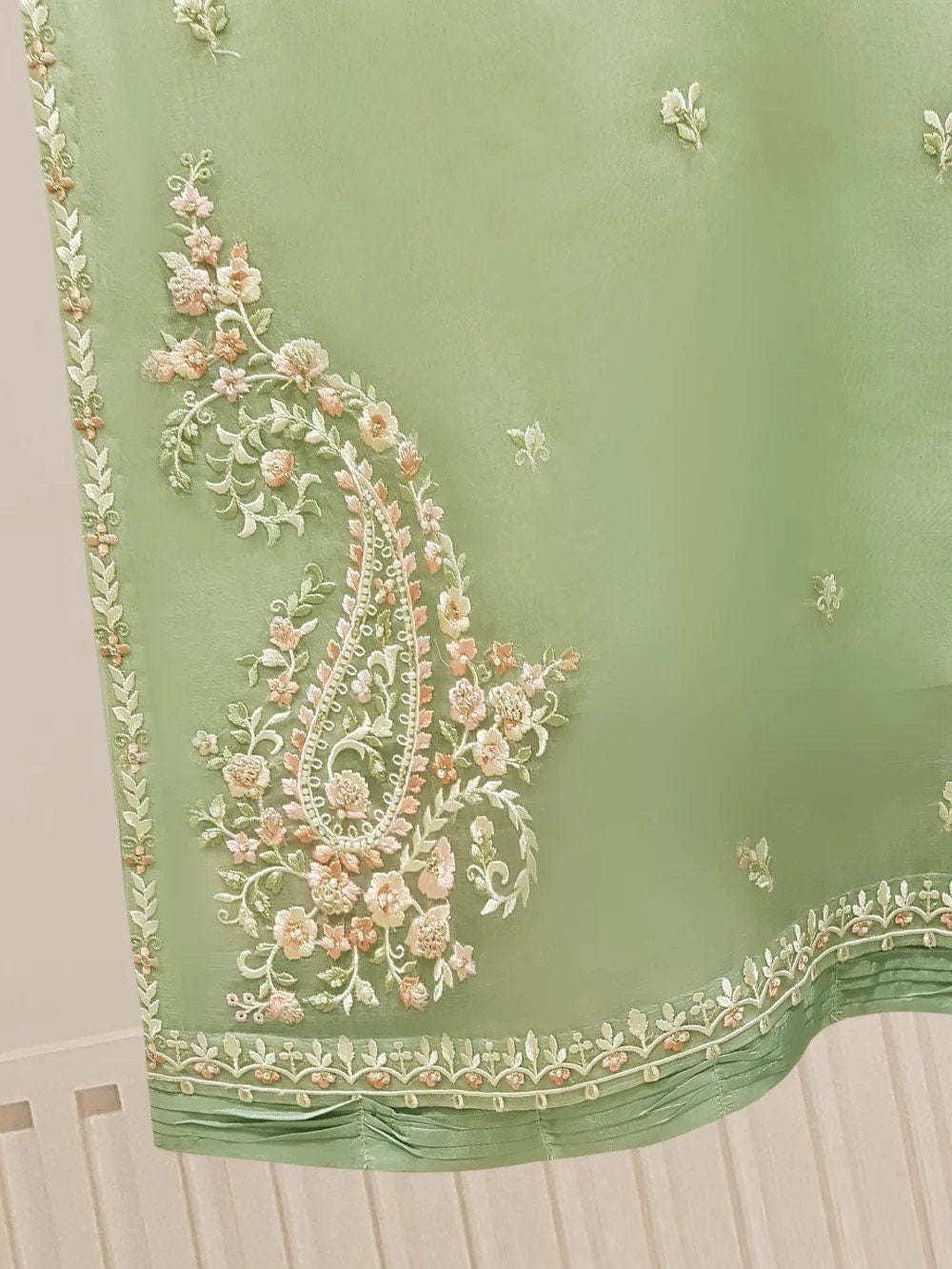 Agha Noor 3 Piece - Organza Embroidered Suit