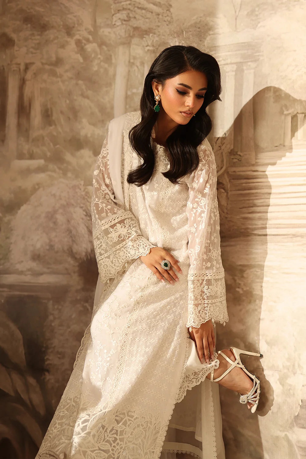 Azure Latest Collection Chiffon Embroidered Dress