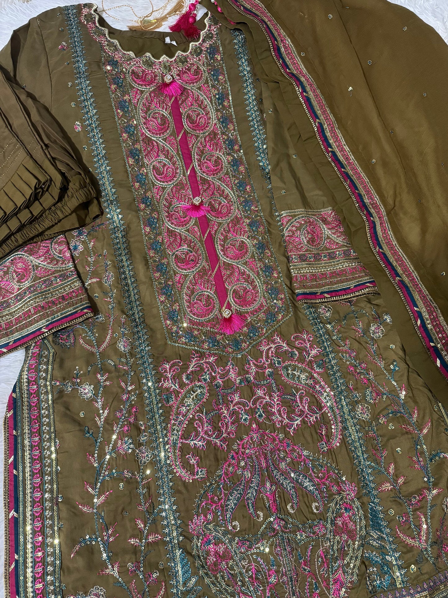 Asim Jofa Original Twisted Silk Embroidered Chamak Dhamak Collection