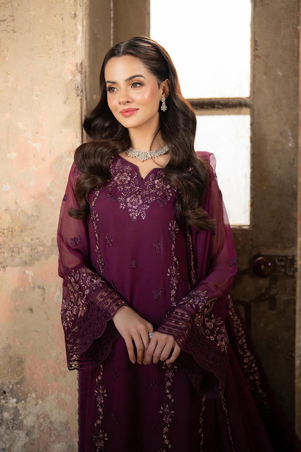 Azure Ensembles Collection 2025 Chiffon Embroidered Dress