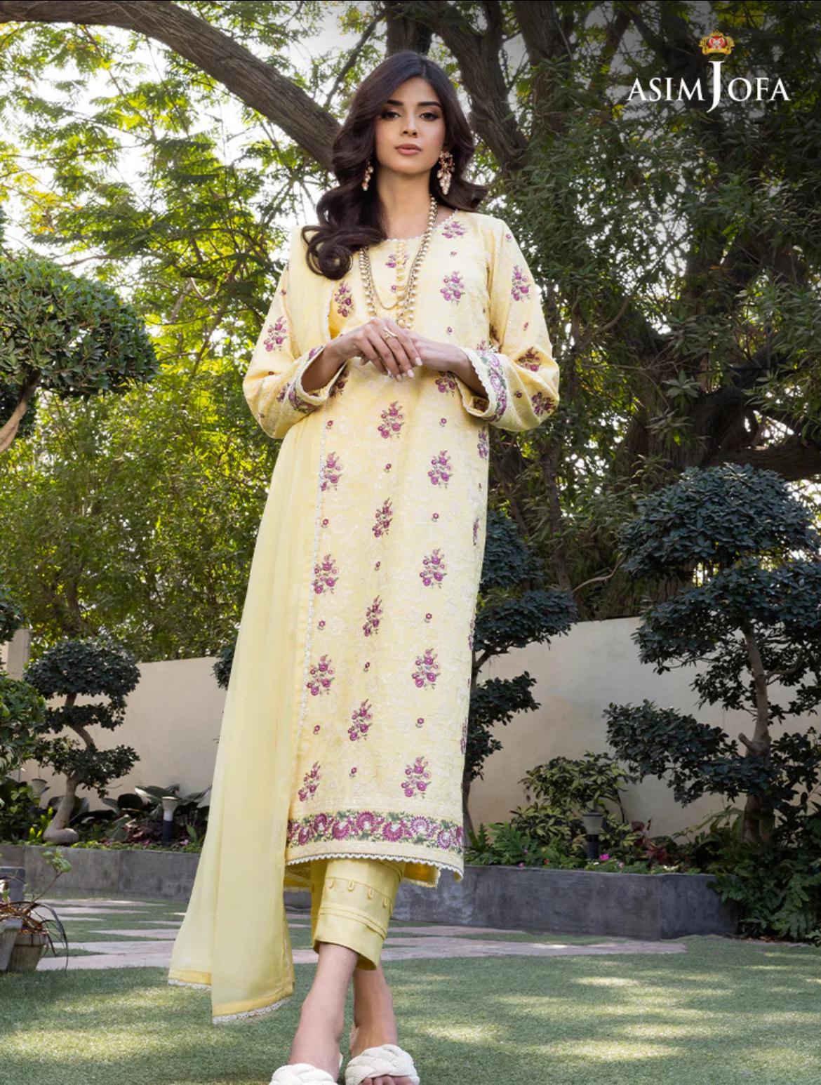 Asim Jofa Cambric Cotton Embroidered Dress