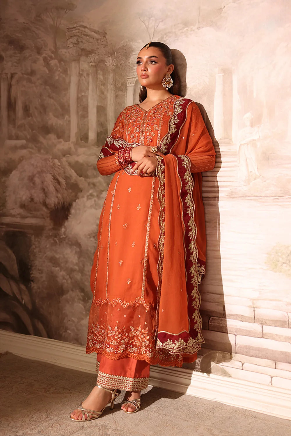 Azure Latest Collection Chiffon Embroidered Dress