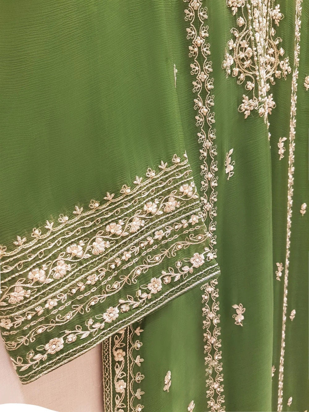Agha Noor Dress Original Pure 3 Piece Chiffon Embroidered