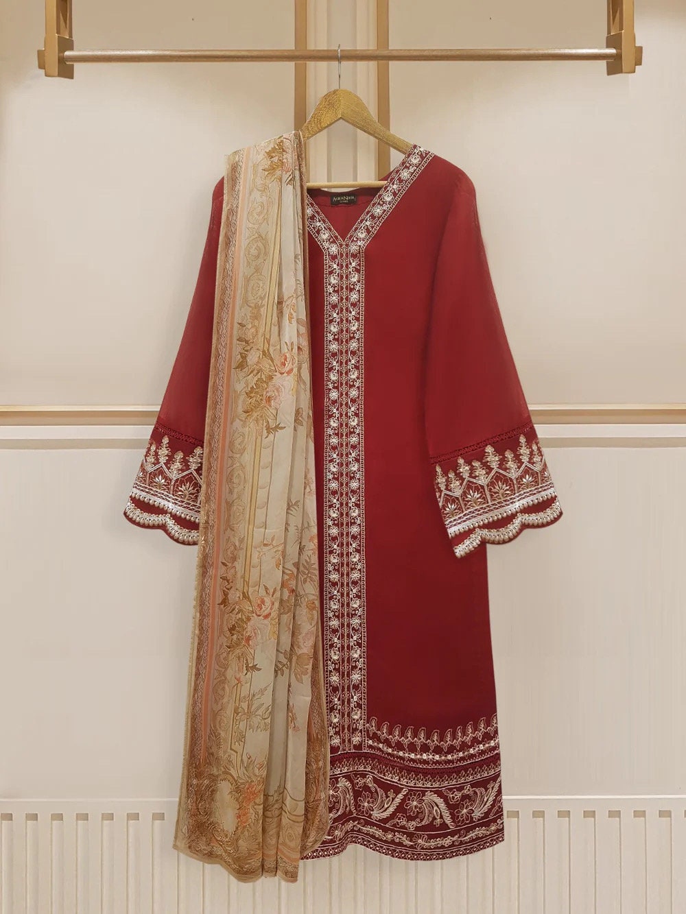 Agha Noor Cotton Net Shirt Pant Dupatta
