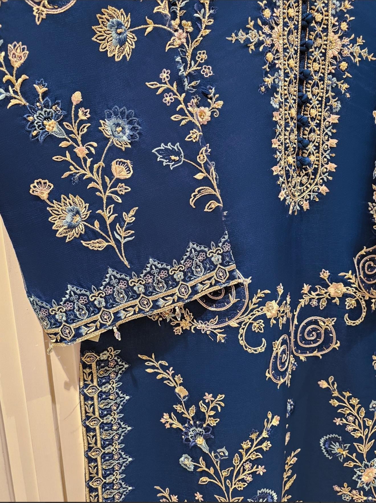 Agha Noor Organza Embroidered Dress
