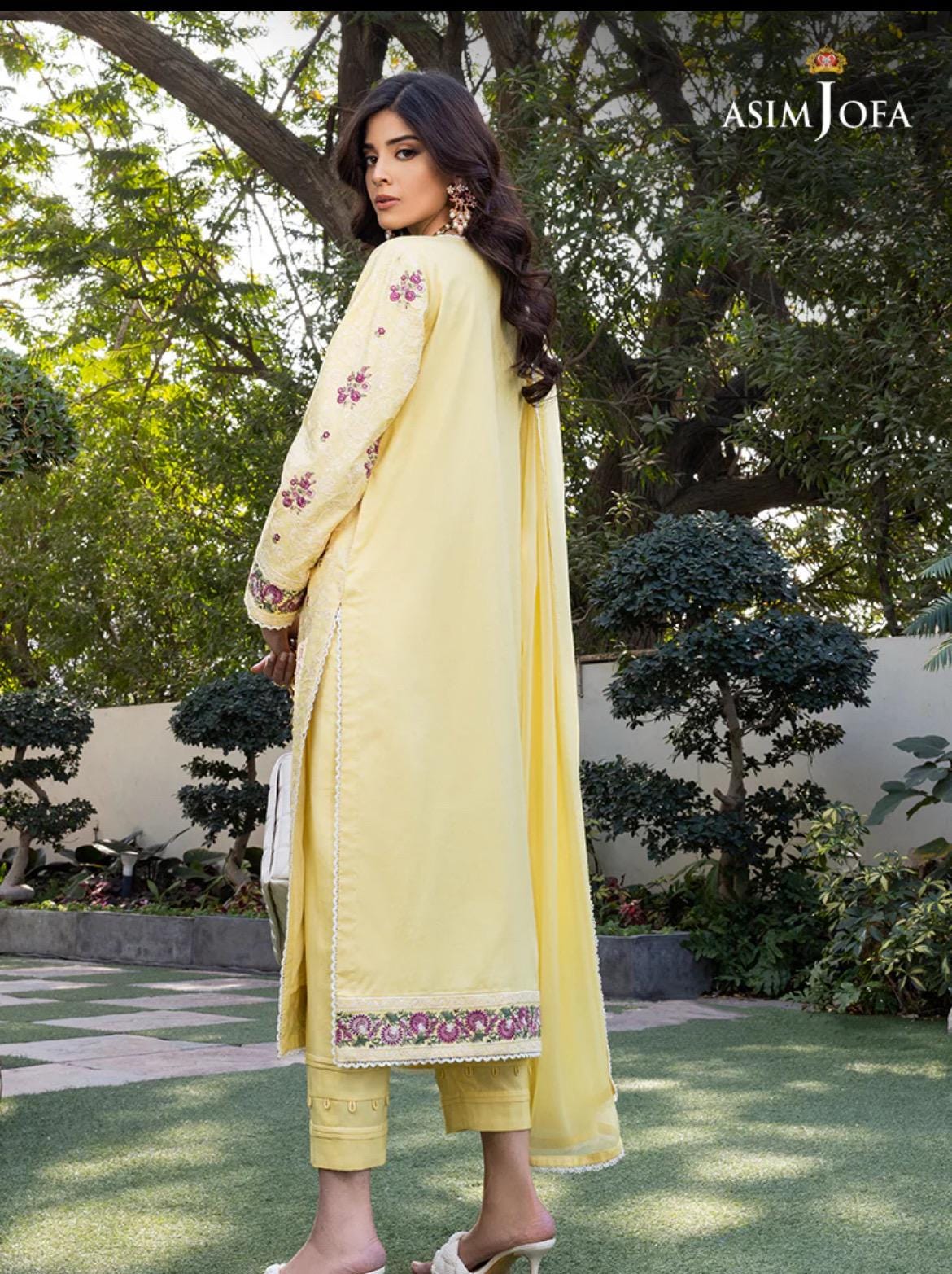 Asim Jofa Cambric Cotton Embroidered Dress