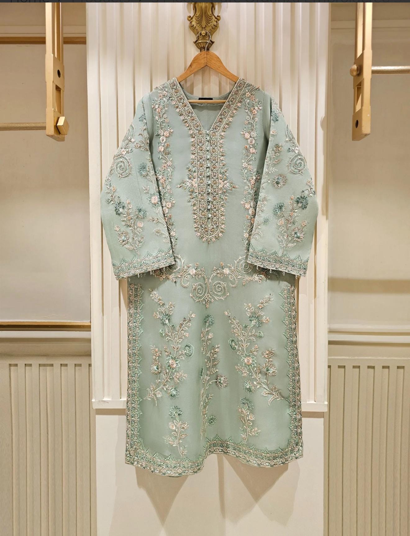 Agha Noor Organza Embroidered Dress