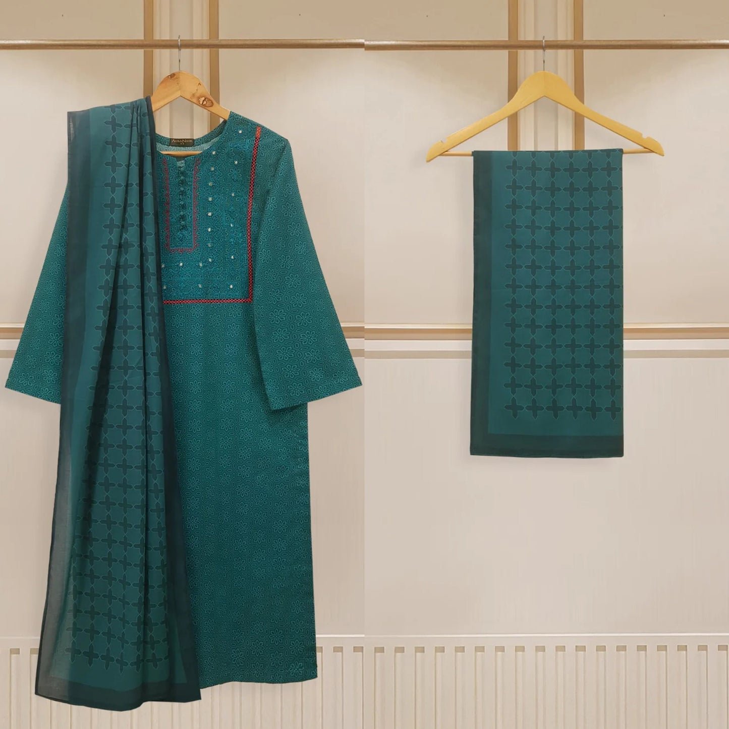 Agha Noor 2 Piece Lawn Shirt & Dupatta