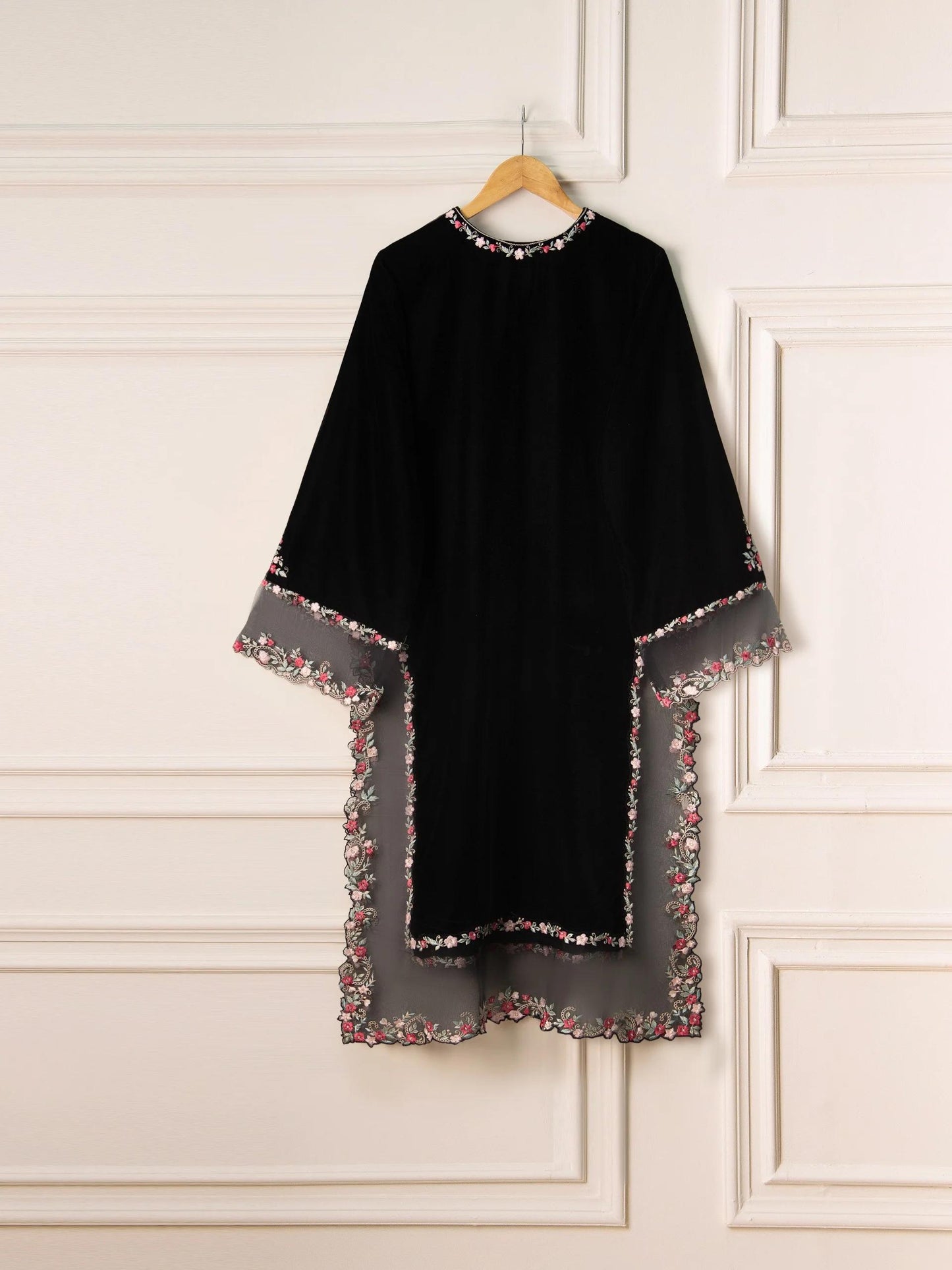 Agha Noor Velvet Embroidered Dress