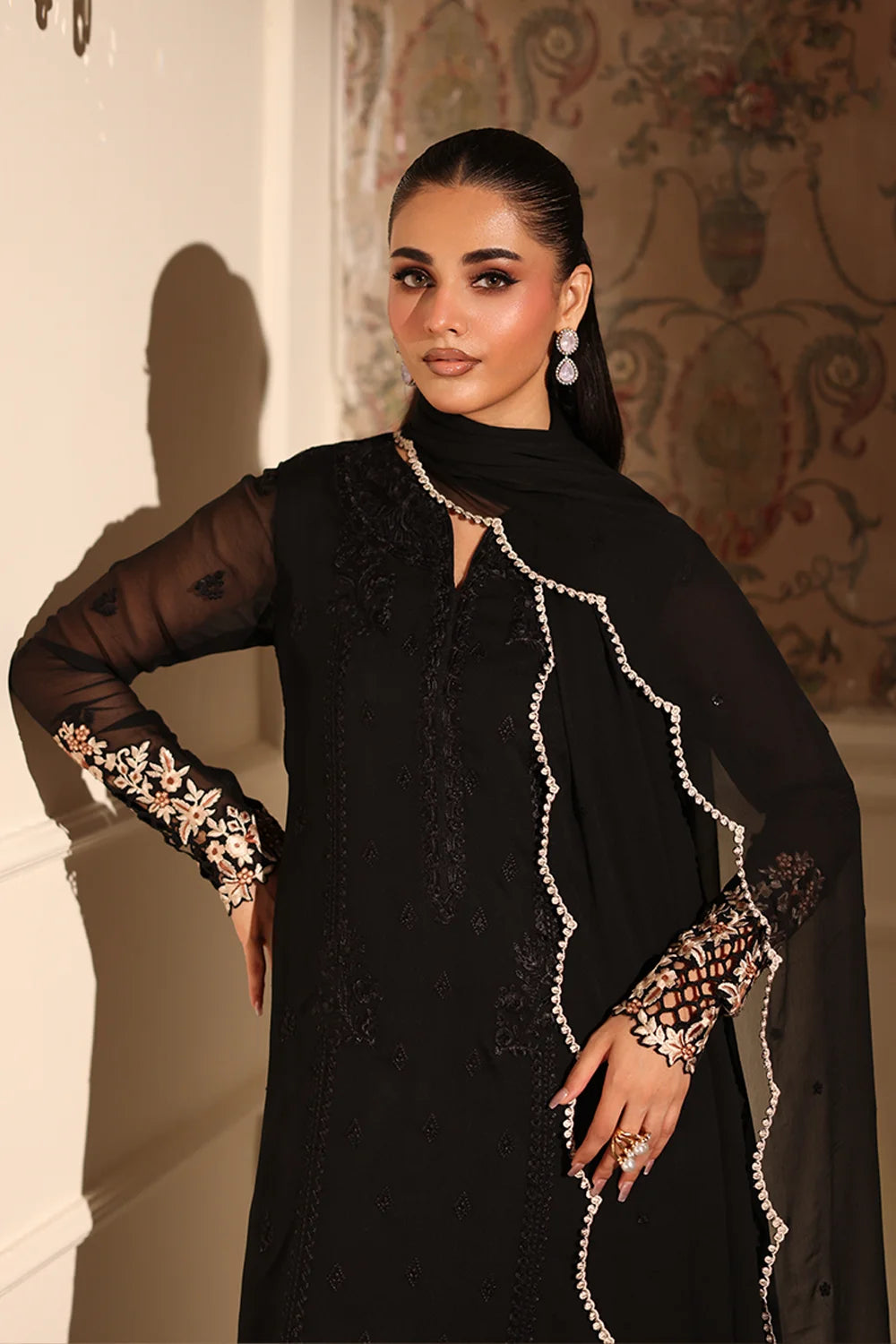 Azure Latest Collection Chiffon Embroidered Dress