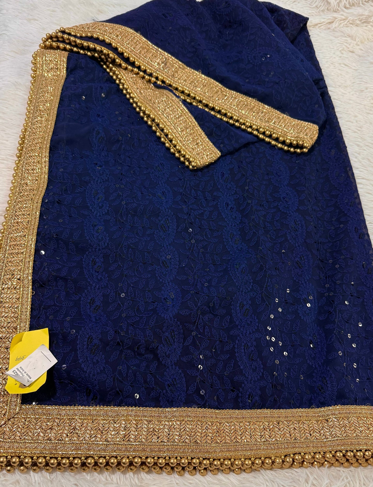 Georgette Heavily Embroidered With Sequins Work