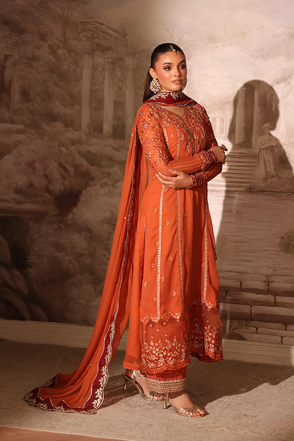 Azure Latest Collection Chiffon Embroidered Dress