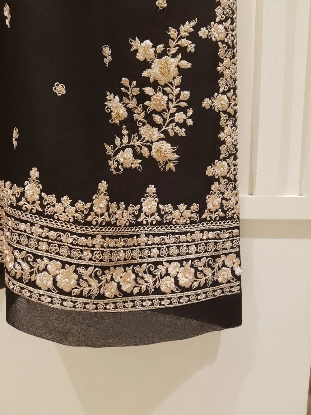 Agha Noor Original Organza 3 Piece Embroidered Dress