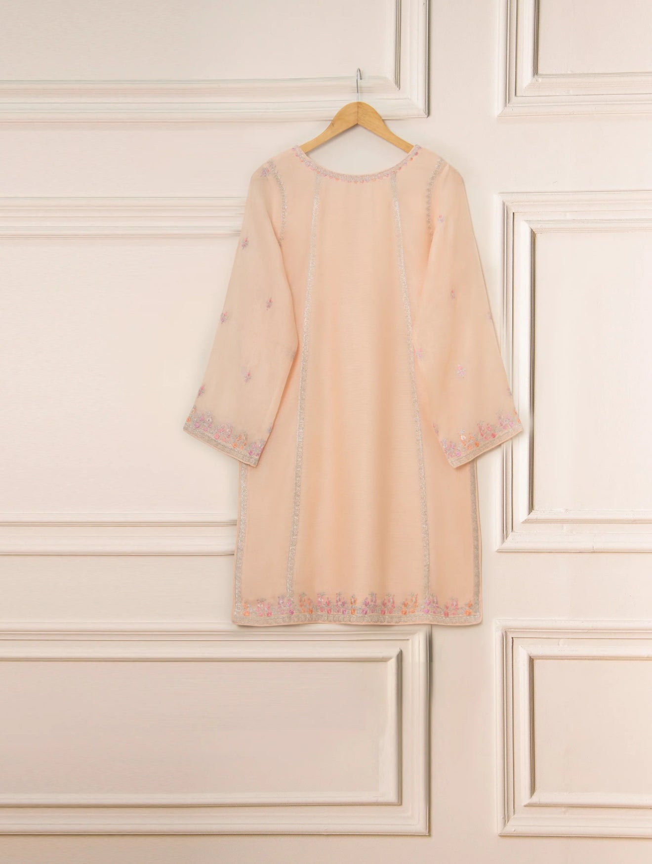 Agha Noor 3 Piece - Pure Cotton Net Embroidered Dress S111304