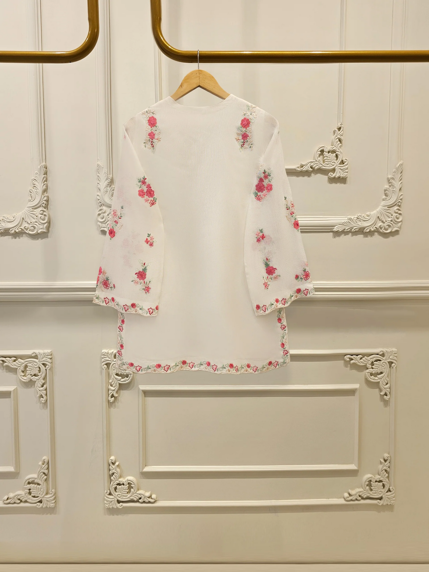 Agha Noor 3 Piece - Pure Embroidered Cotton Net Suit S111969