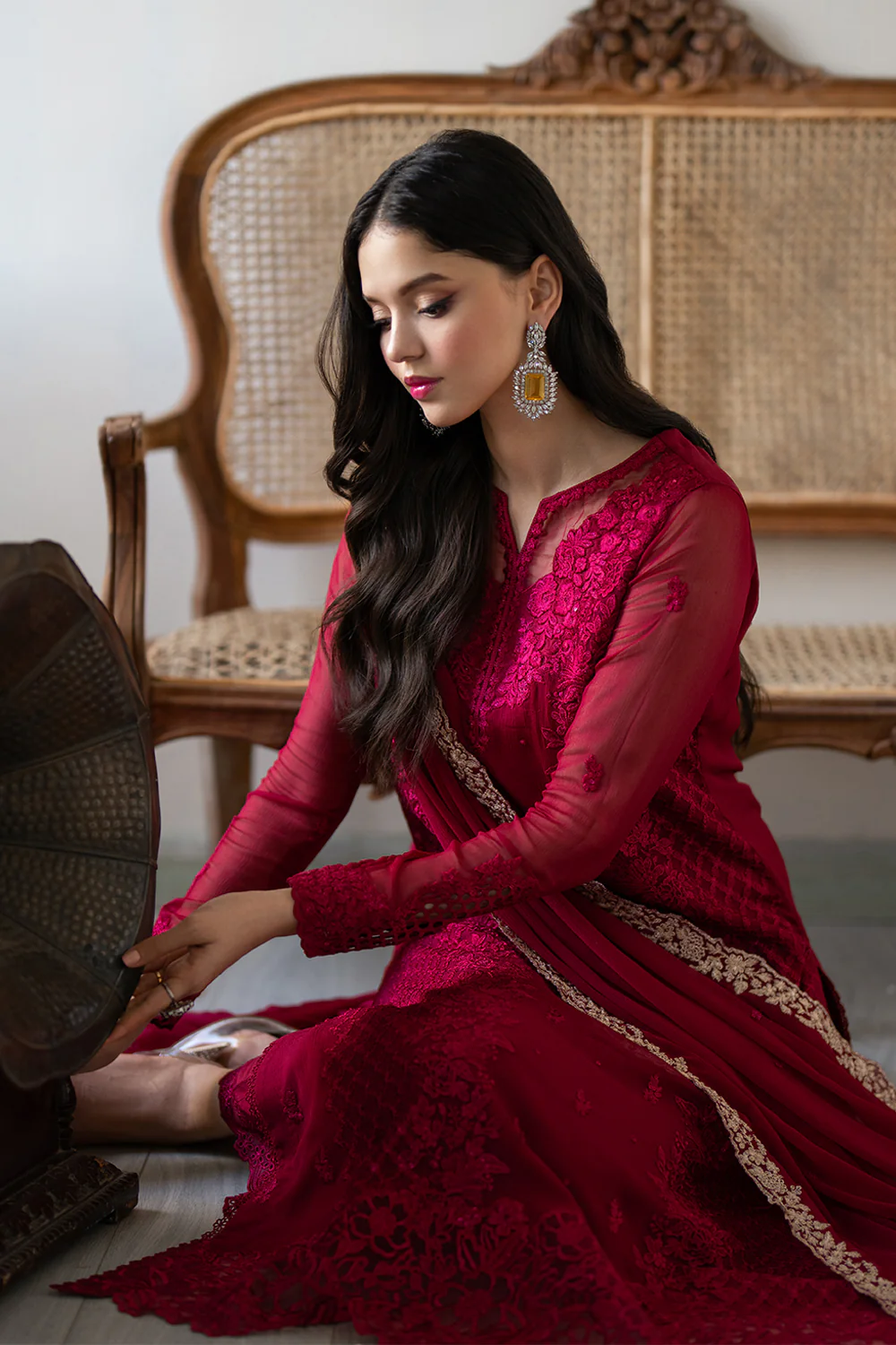 Azure Chiffon Embroidered Dress Latest Collection 2025