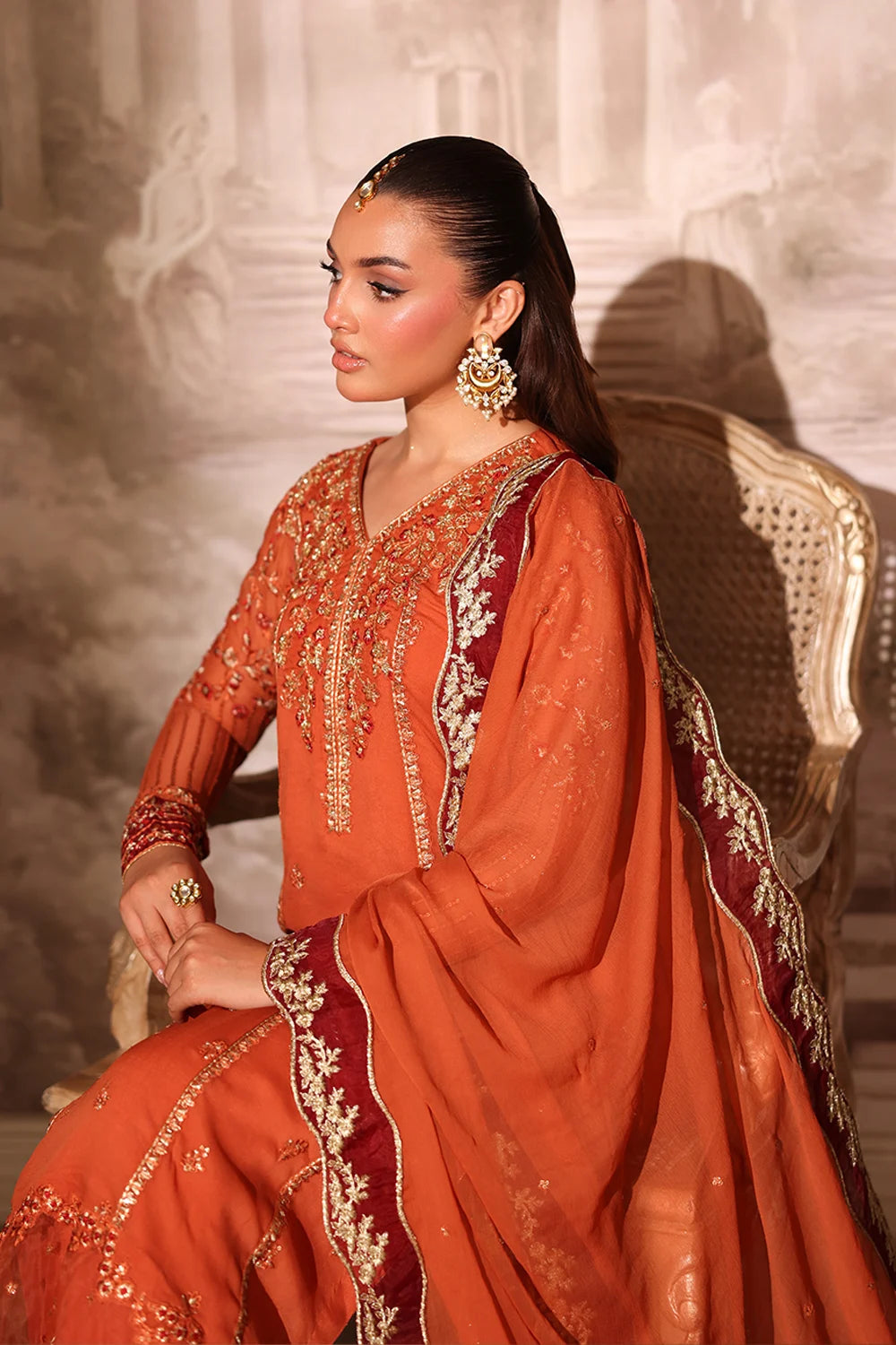 Azure Latest Collection Chiffon Embroidered Dress