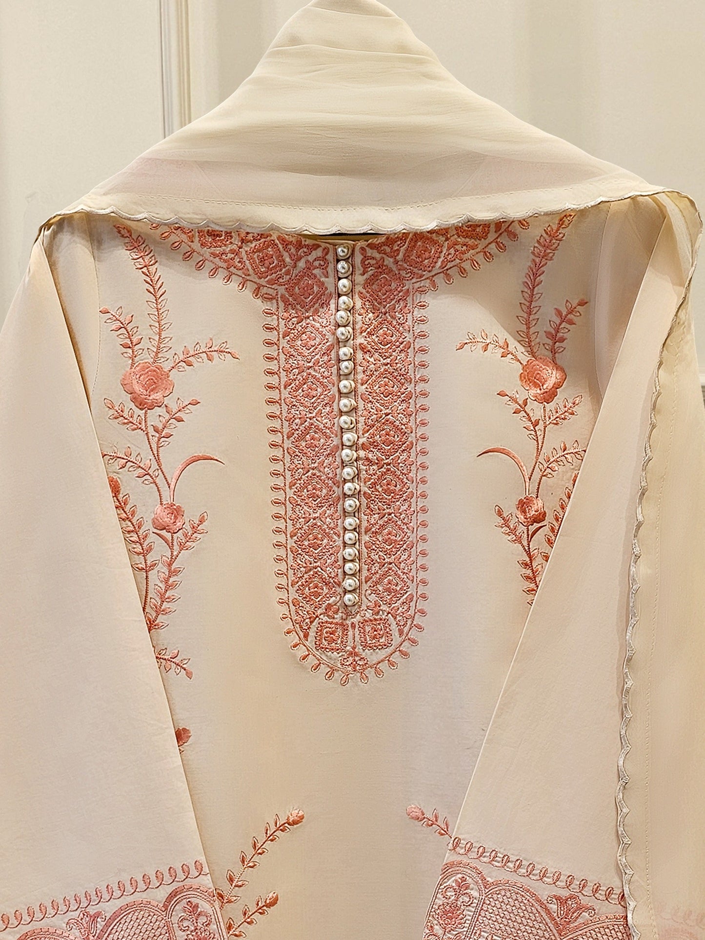 Agha Noor 3 Piece - Pure Embroidered Lawn Dress S111623