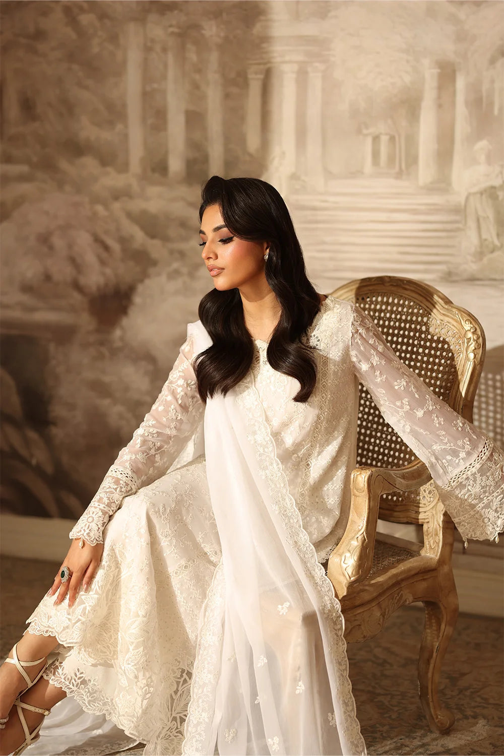 Azure Latest Collection Chiffon Embroidered Dress