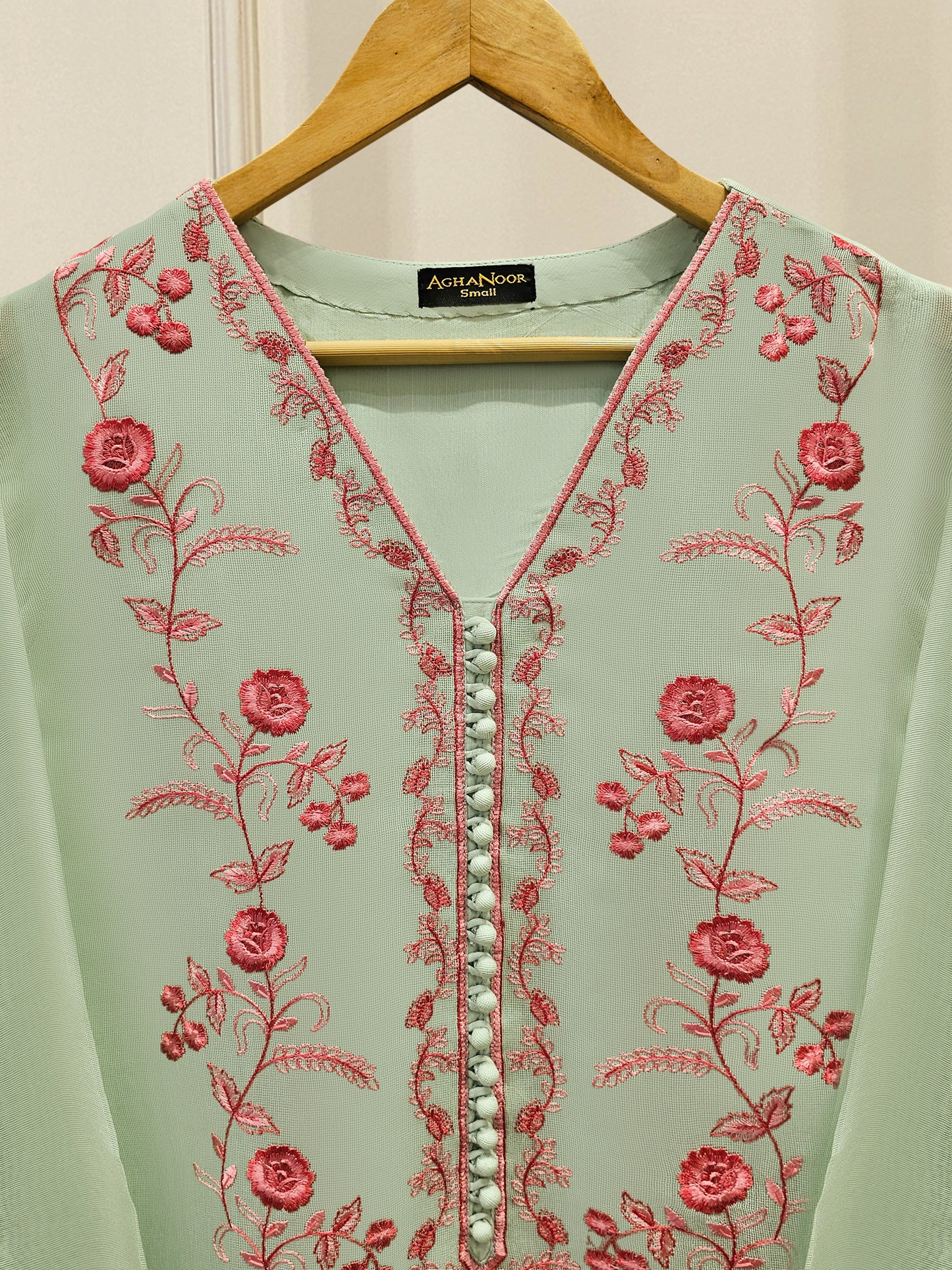 Agha Noor 2 Piece- Pure Cotton Net Embroidered Suit S111903