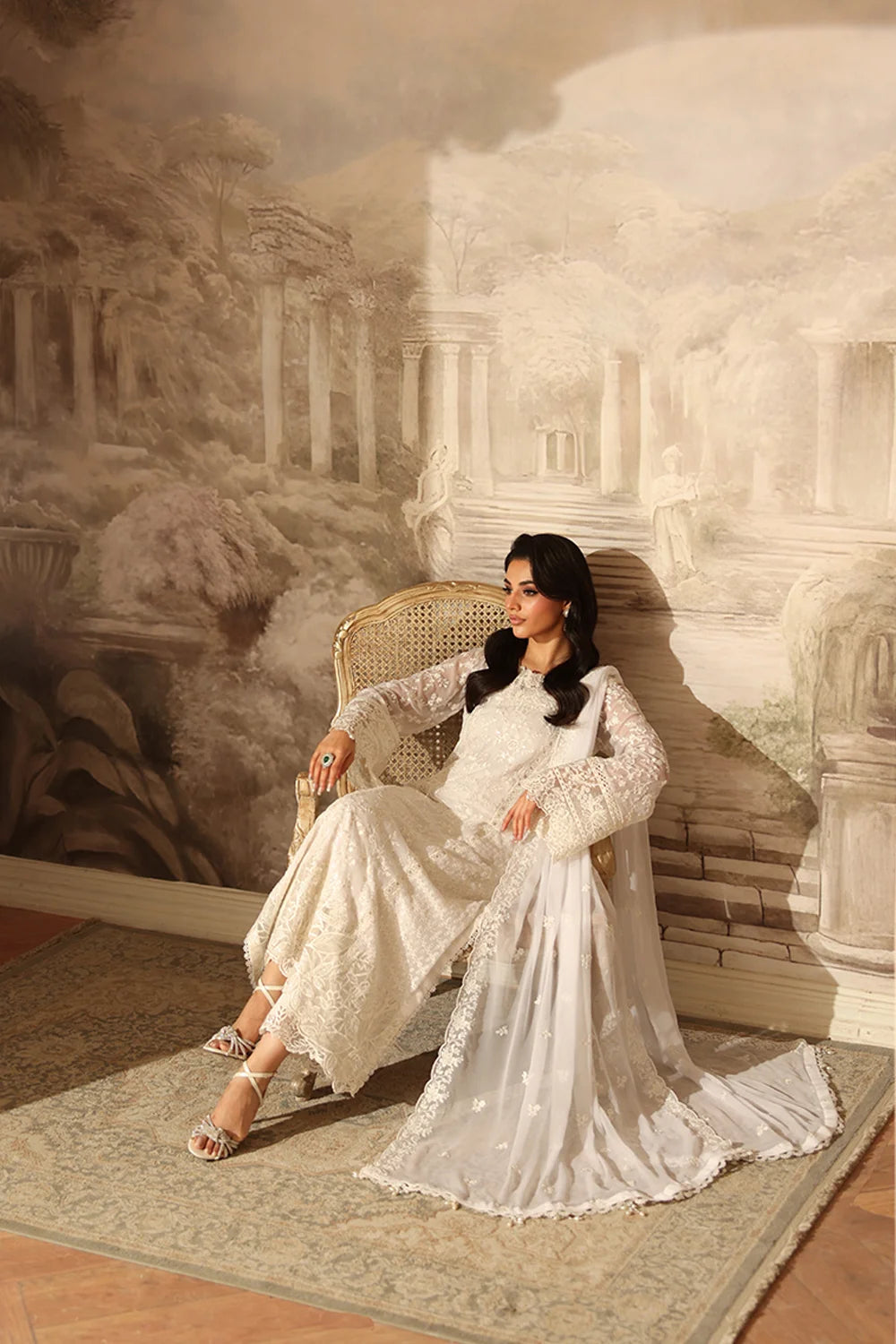 Azure Latest Collection Chiffon Embroidered Dress
