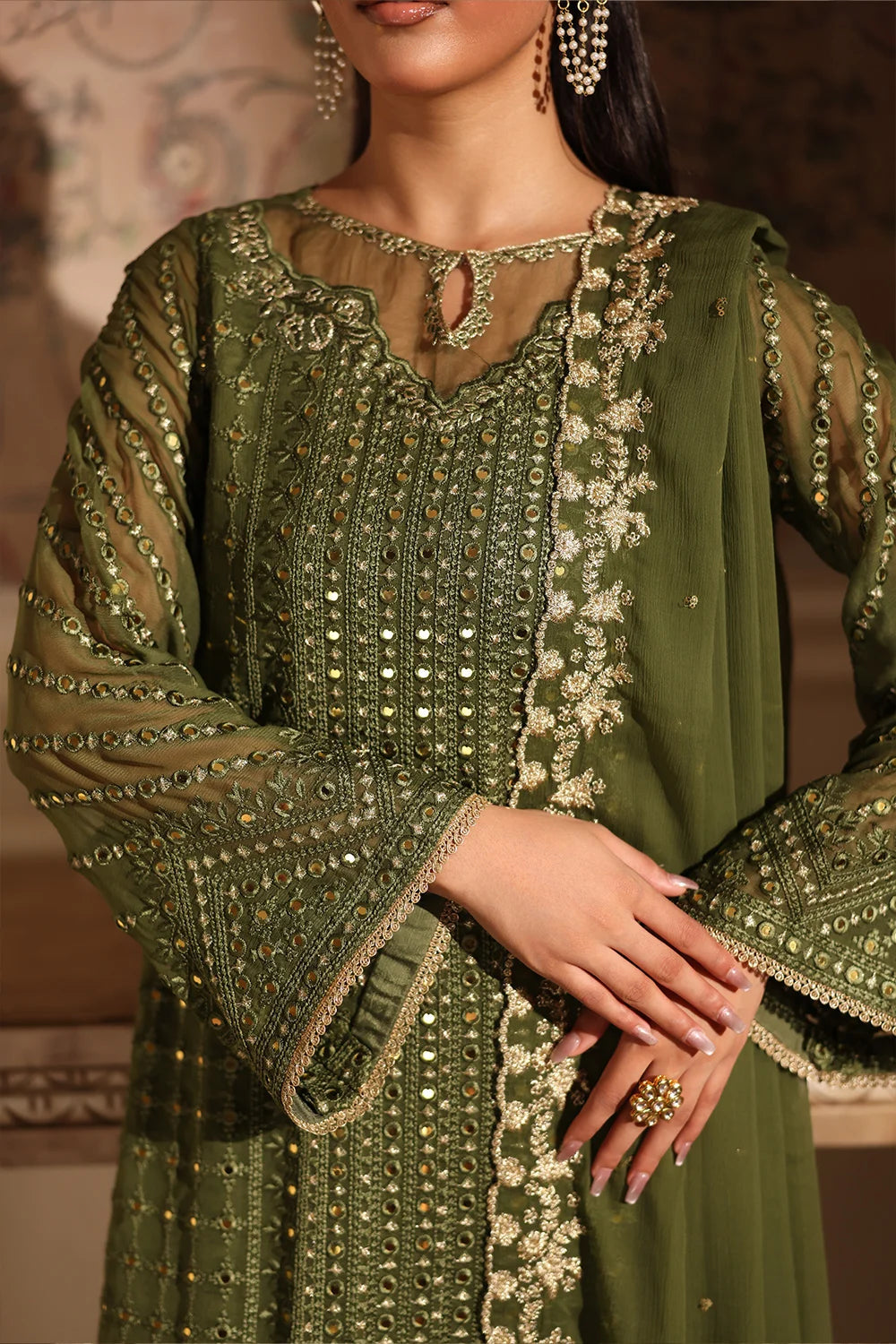Azure Latest Collection Chiffon Embroidered Dress