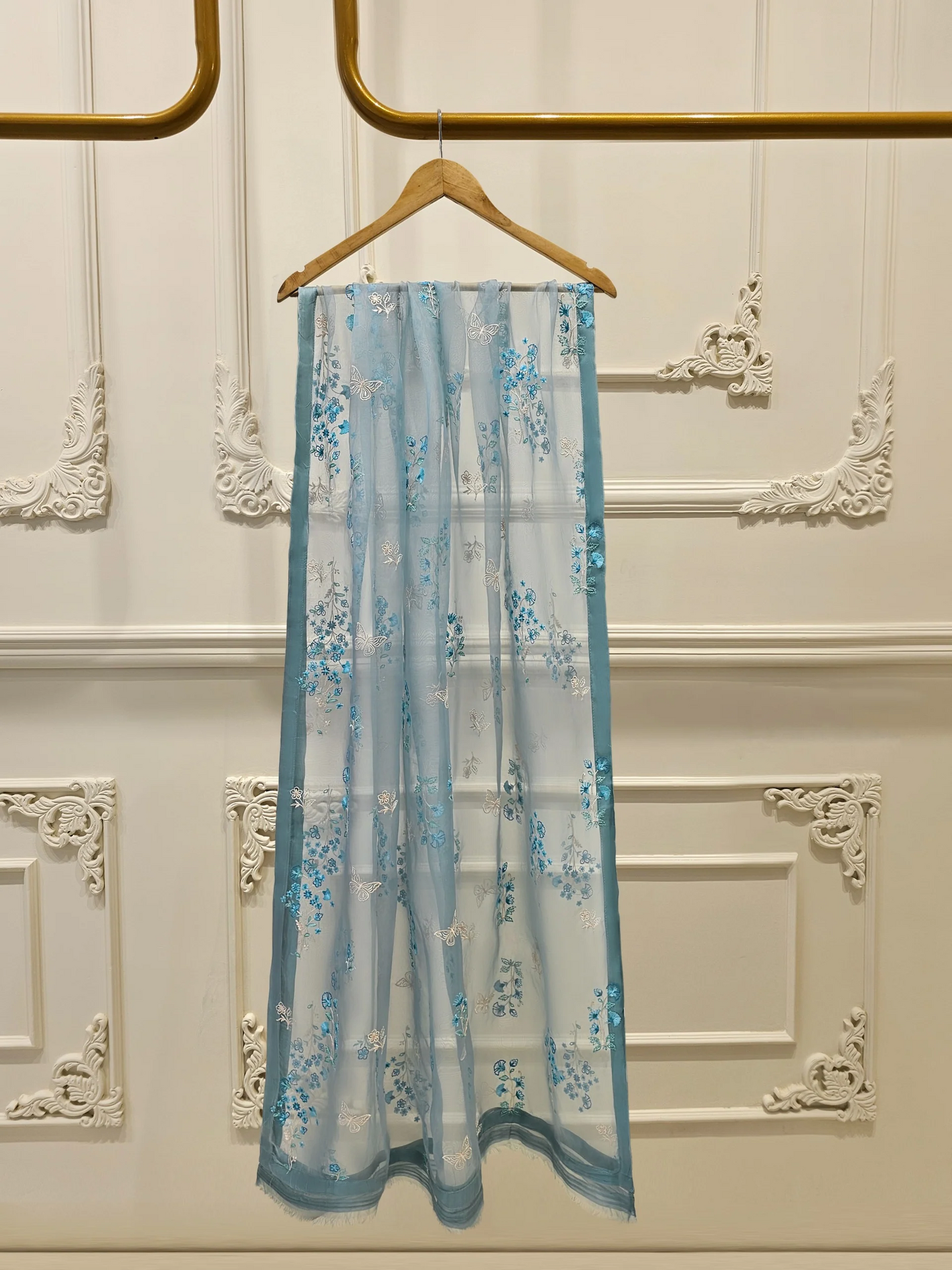 Agha Noor 3 Piece - Pure Cotton Net Embroidered Dress S111765