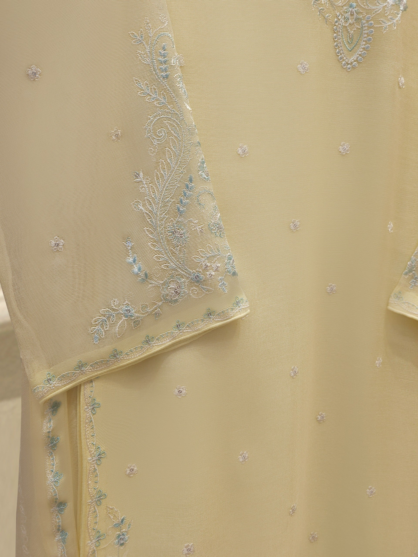 Agha Noor 3 Piece - Pure Embroidered Cotton Net Suit S111905
