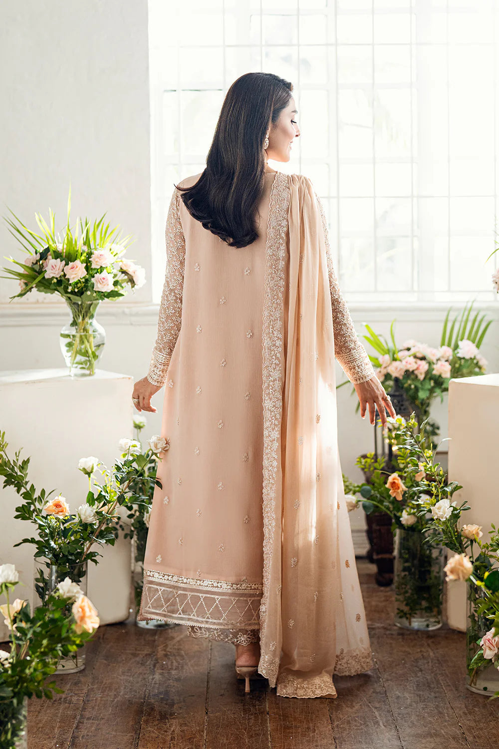 Azure Chiffon Embroidered Dress Latest Collection 2025
