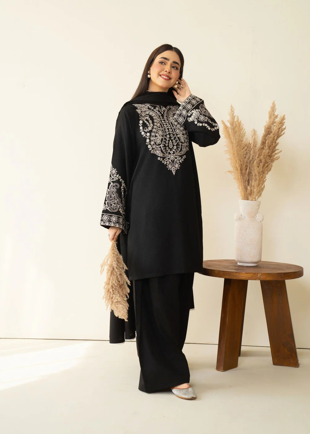 Marina Farshi Shalwar Suit Embroidered Dress
