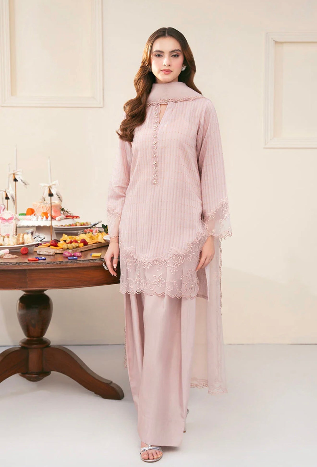 Farshi Shalwar Suit Embroidered Dress Latest Fashion Trend 2025