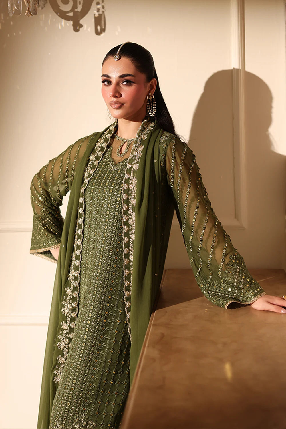 Azure Latest Collection Chiffon Embroidered Dress