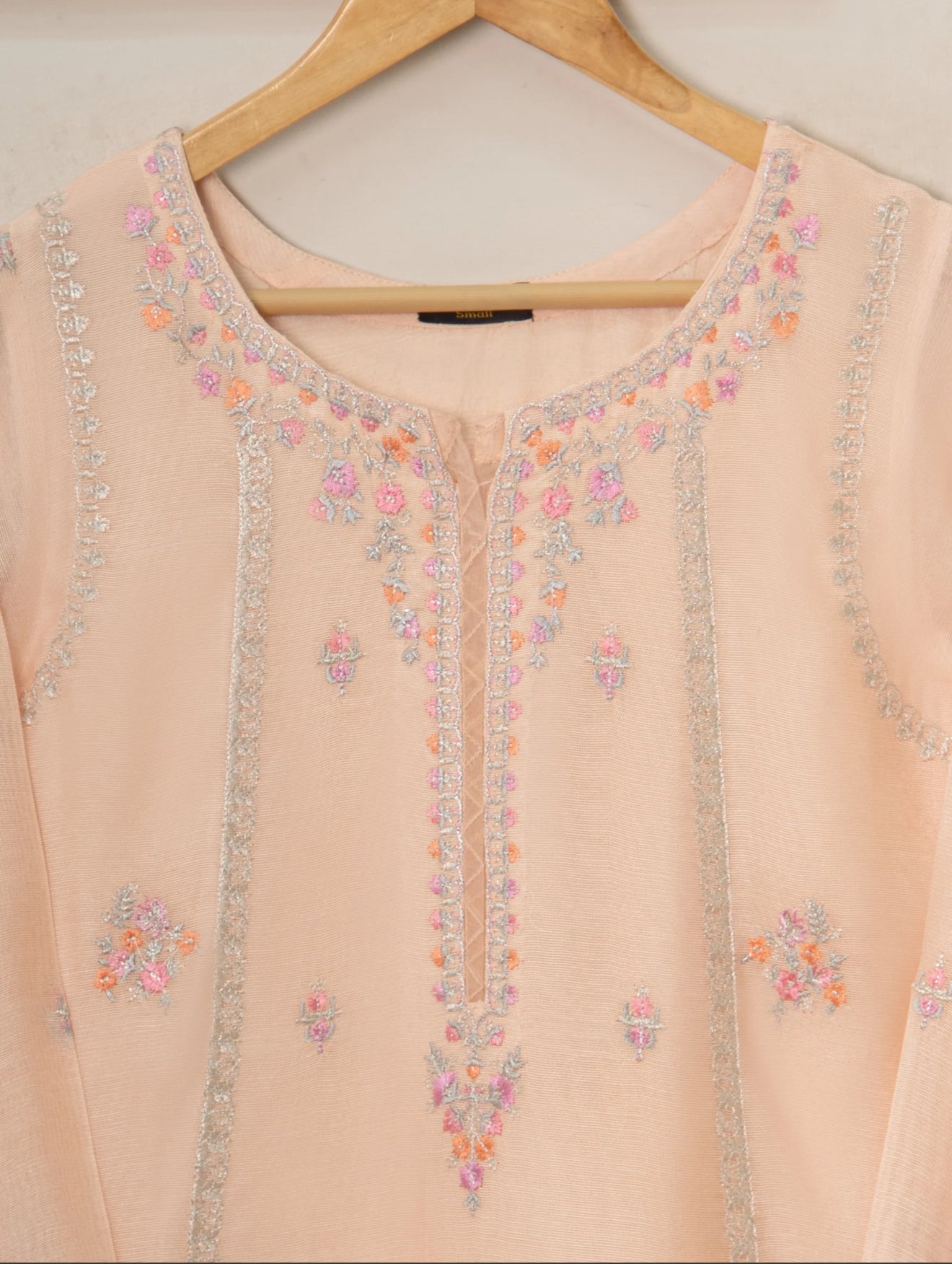 Agha Noor 3 Piece - Pure Cotton Net Embroidered Dress S111304