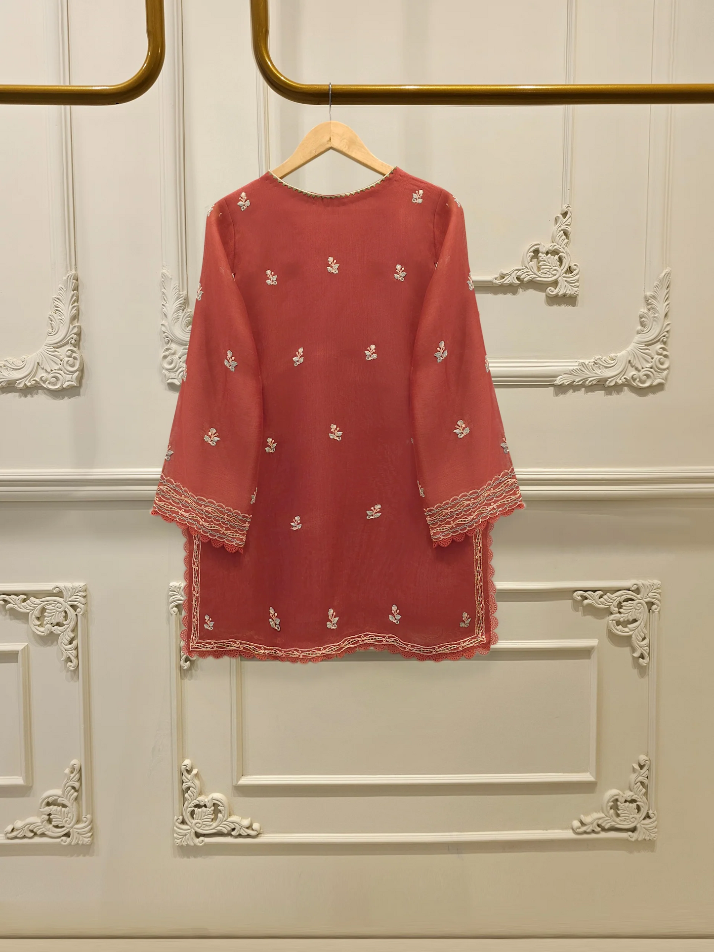 Agha Noor 3 Piece - Pure Embroidered Cotton Net Suit