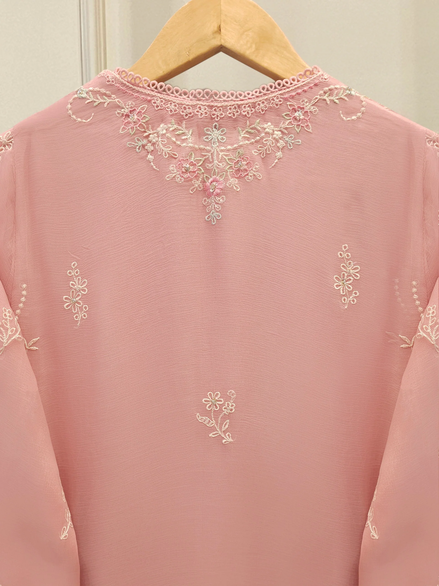 Agha Noor 3 Piece - Pure Chiffon Embroidered Dress S112509