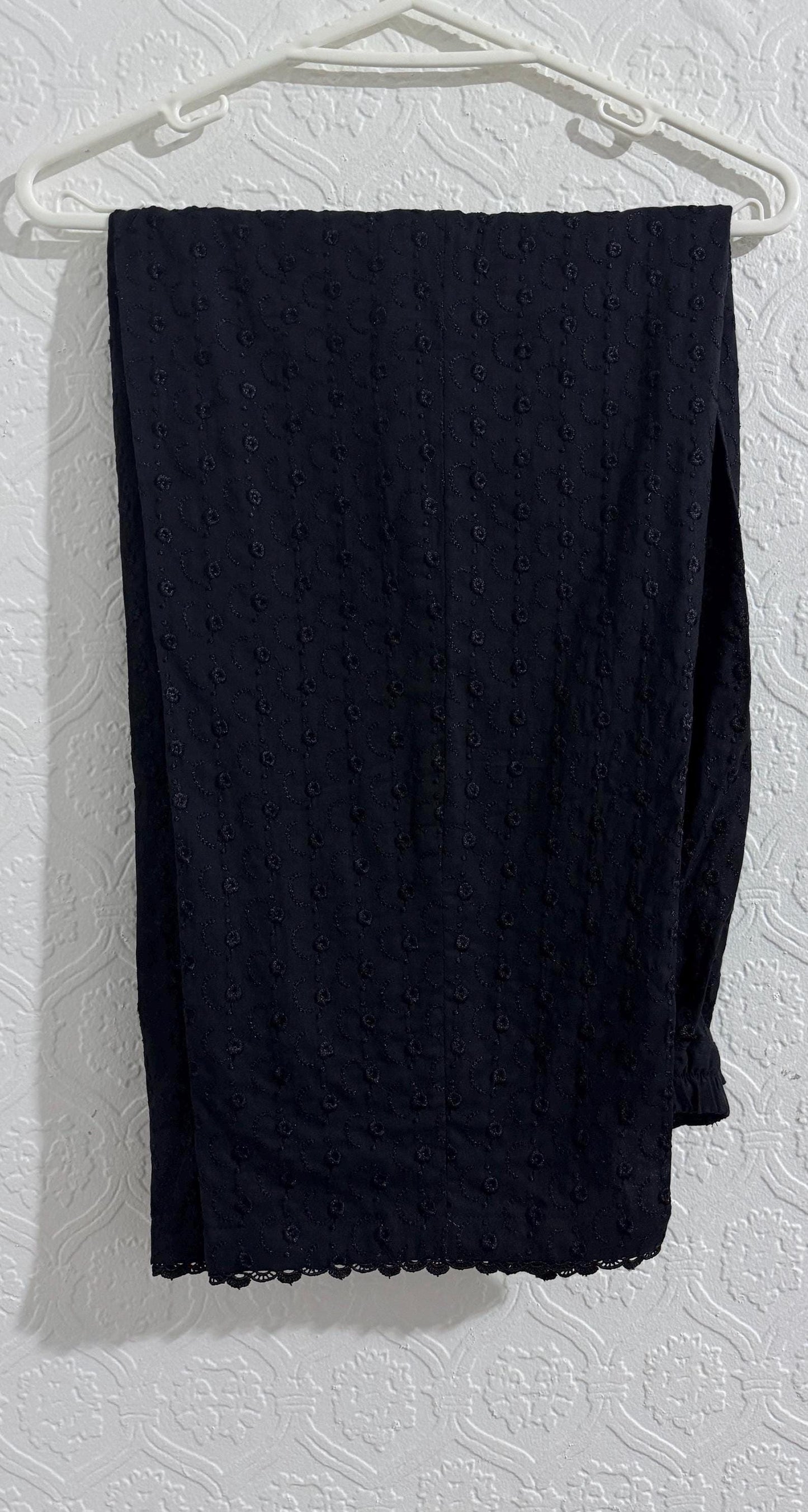 Cotton Chiknkari Pant Trouser Black