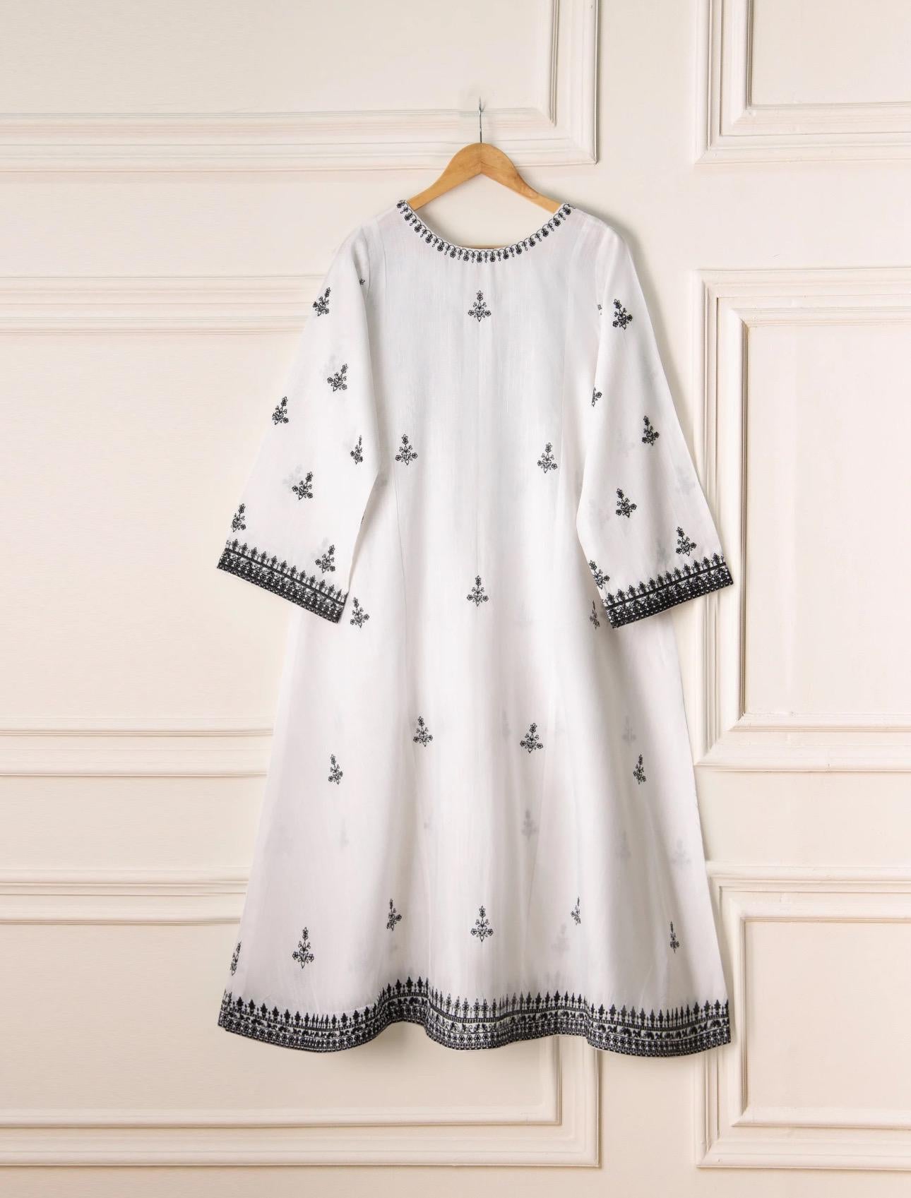 Agha Noor Original 2 Piece Khaddar Embroidered Frock Shirt & Pant