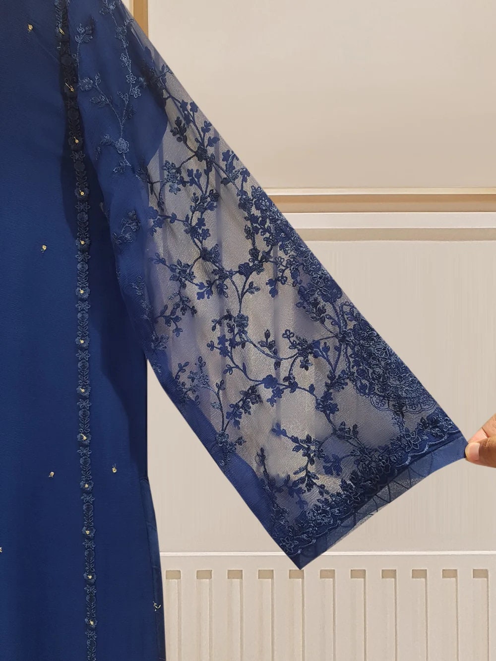 Agha Noor Original 3 Piece Pure Chiffon Embroidered Shirt Pant & Dupatta
