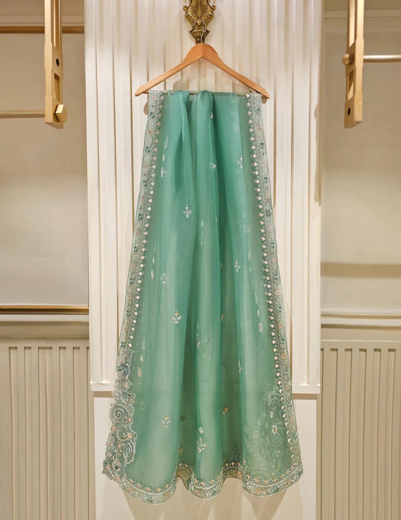 Agha Noor Organza Embroidered Dress