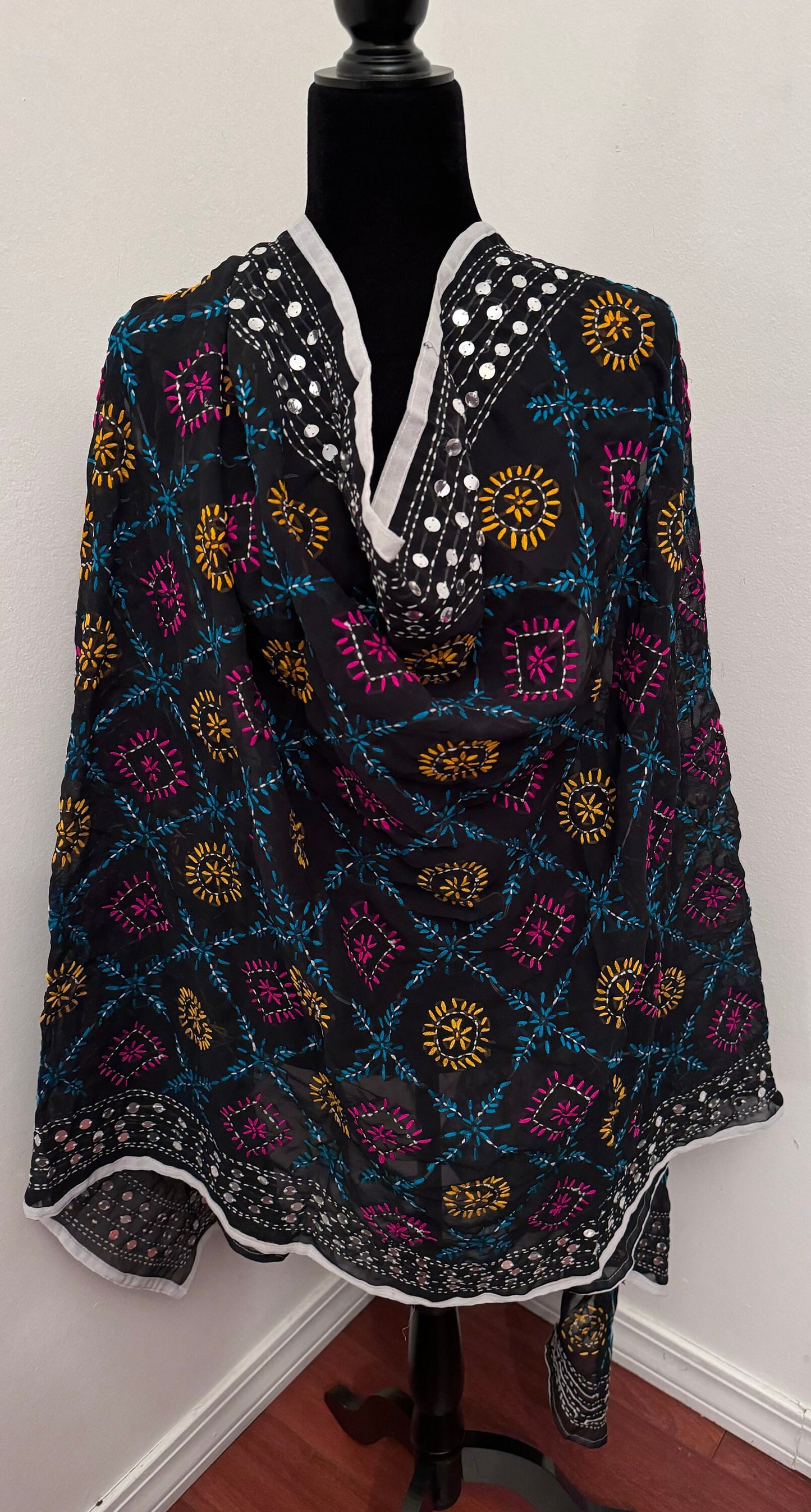 Phulkari Hand Work Embroidered Georgette