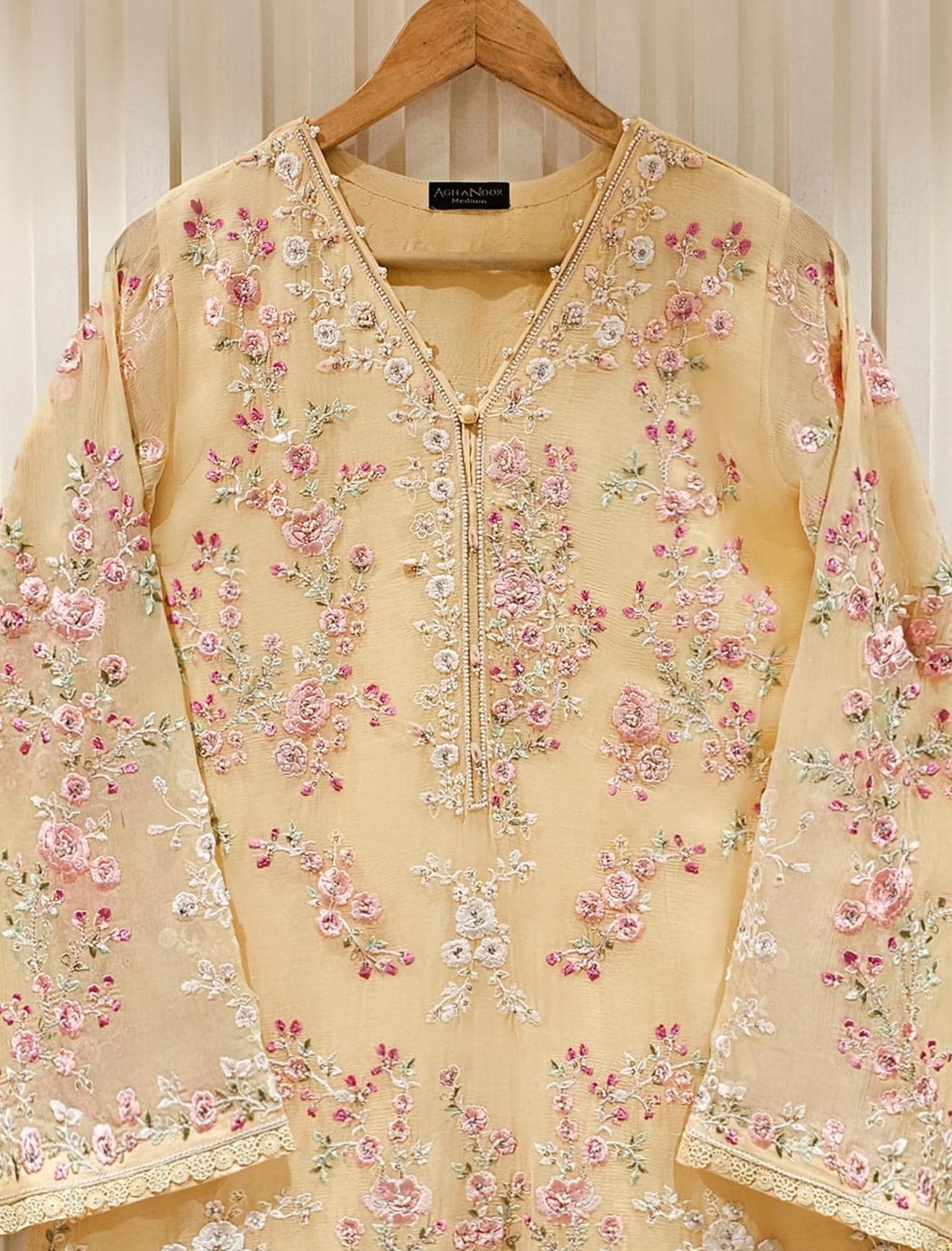Agha Noor Dress Original Pure 3 Piece Chiffon Embroidered