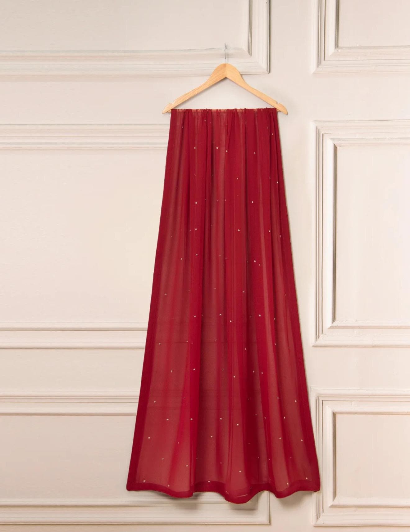 3 Piece - Pure Cotton Net Embroidered Dress S111325