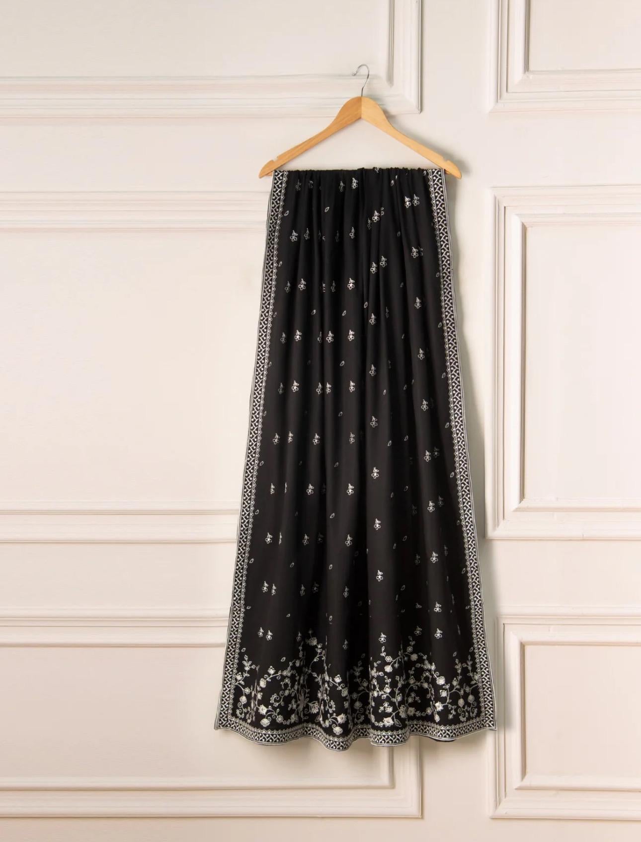 Agha Noor Original Jacquard Embroidered Shirt & Dupatta