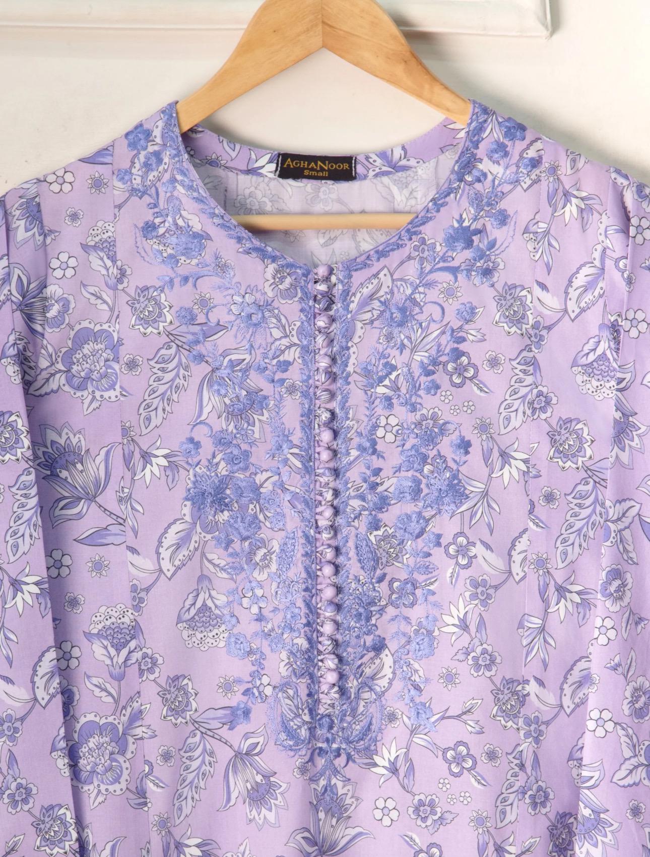 Agha Noor 2 Piece Cotton Embroidered Shirt & Pant