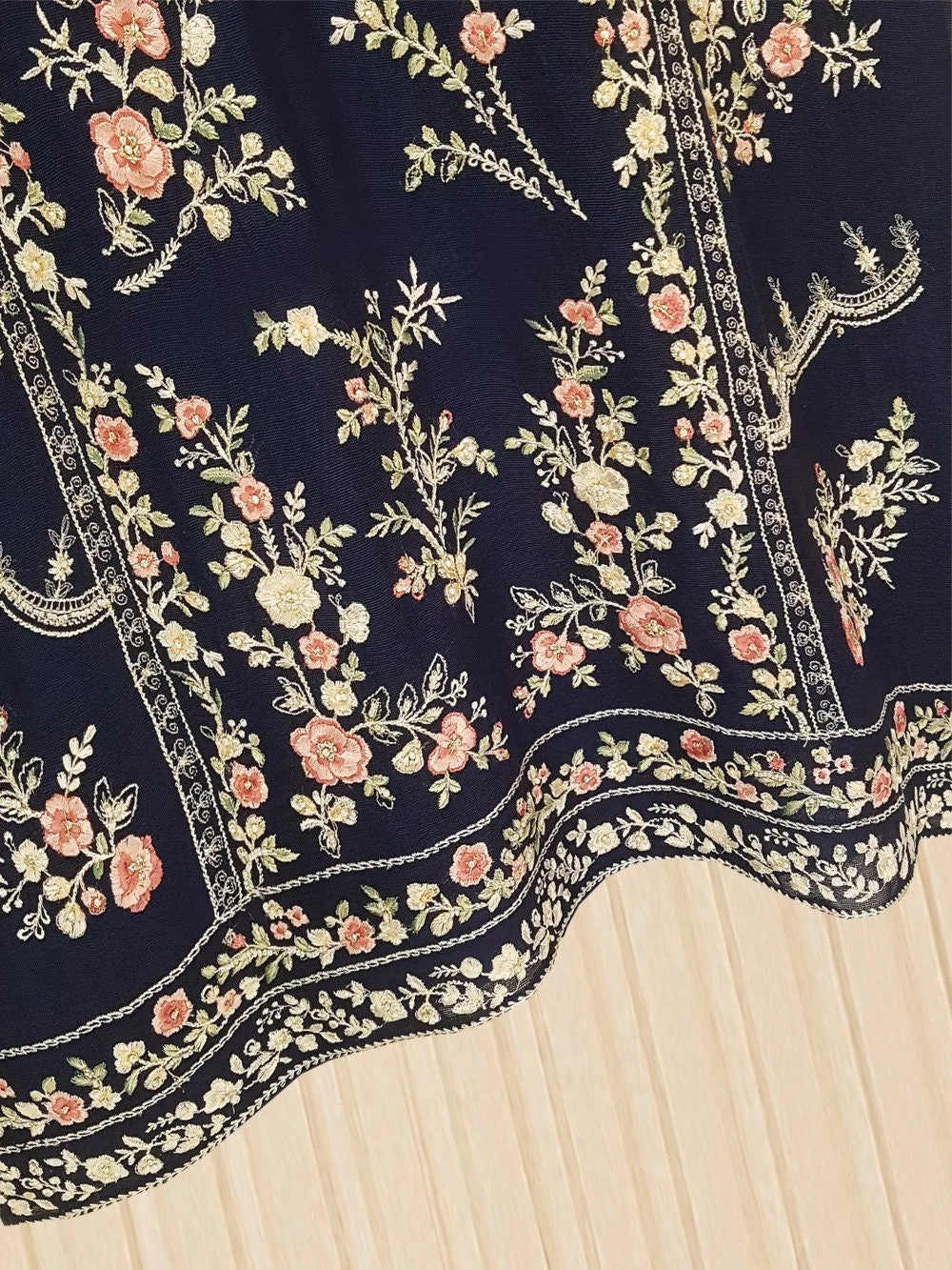 Agha Noor Cotton Net Embroidered Dress