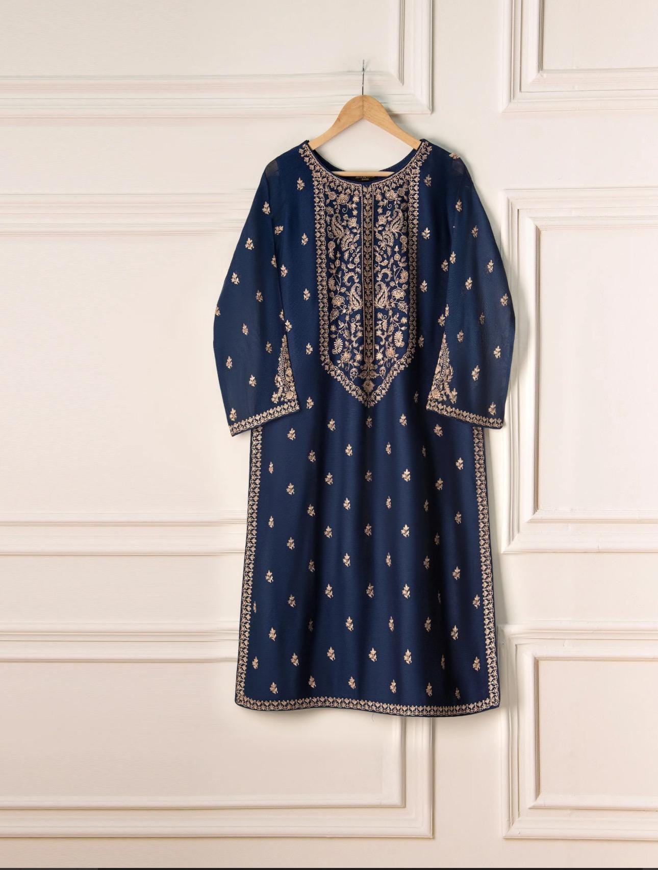 Agha Noor Dress Pure Cotton Net Embroidered Dress
