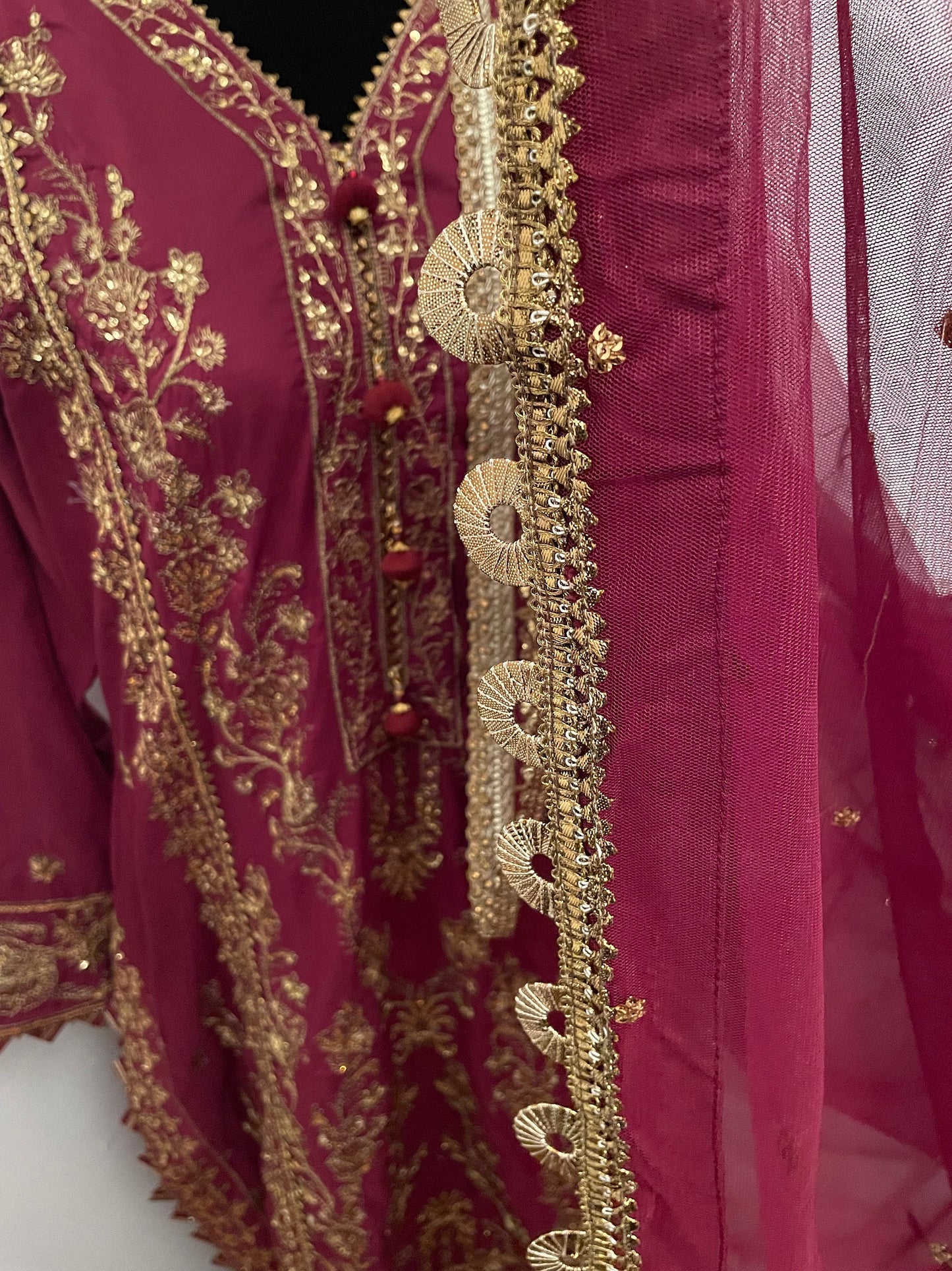 Asim Jofa Original Cotton Silk Embroidered Zari Sitara Collection Pakistani Designer Wear Size Medium