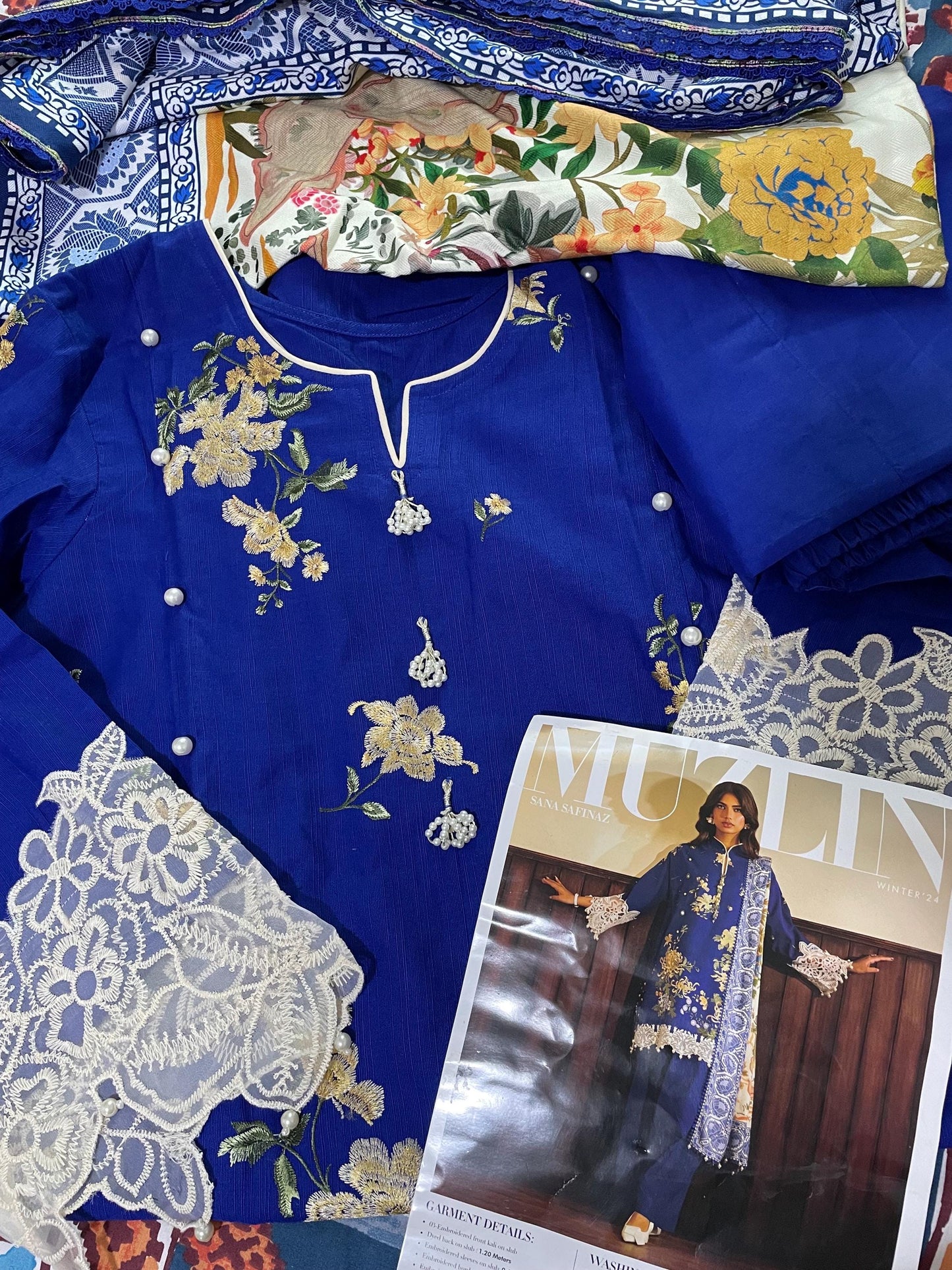 Sana Safinaz Original Muzlin'24 Collection Wear 3 Piece Khaddar Dress