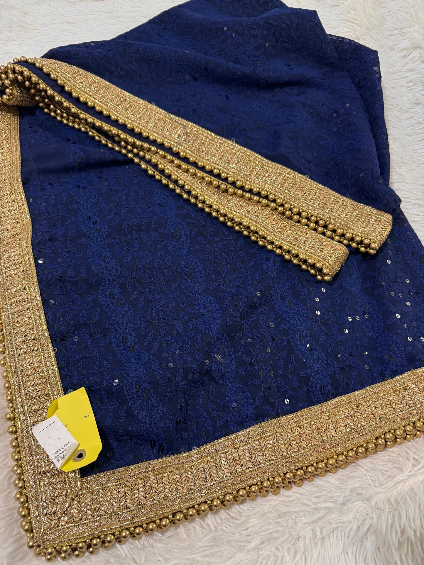 Georgette Heavily Embroidered With Sequins Work