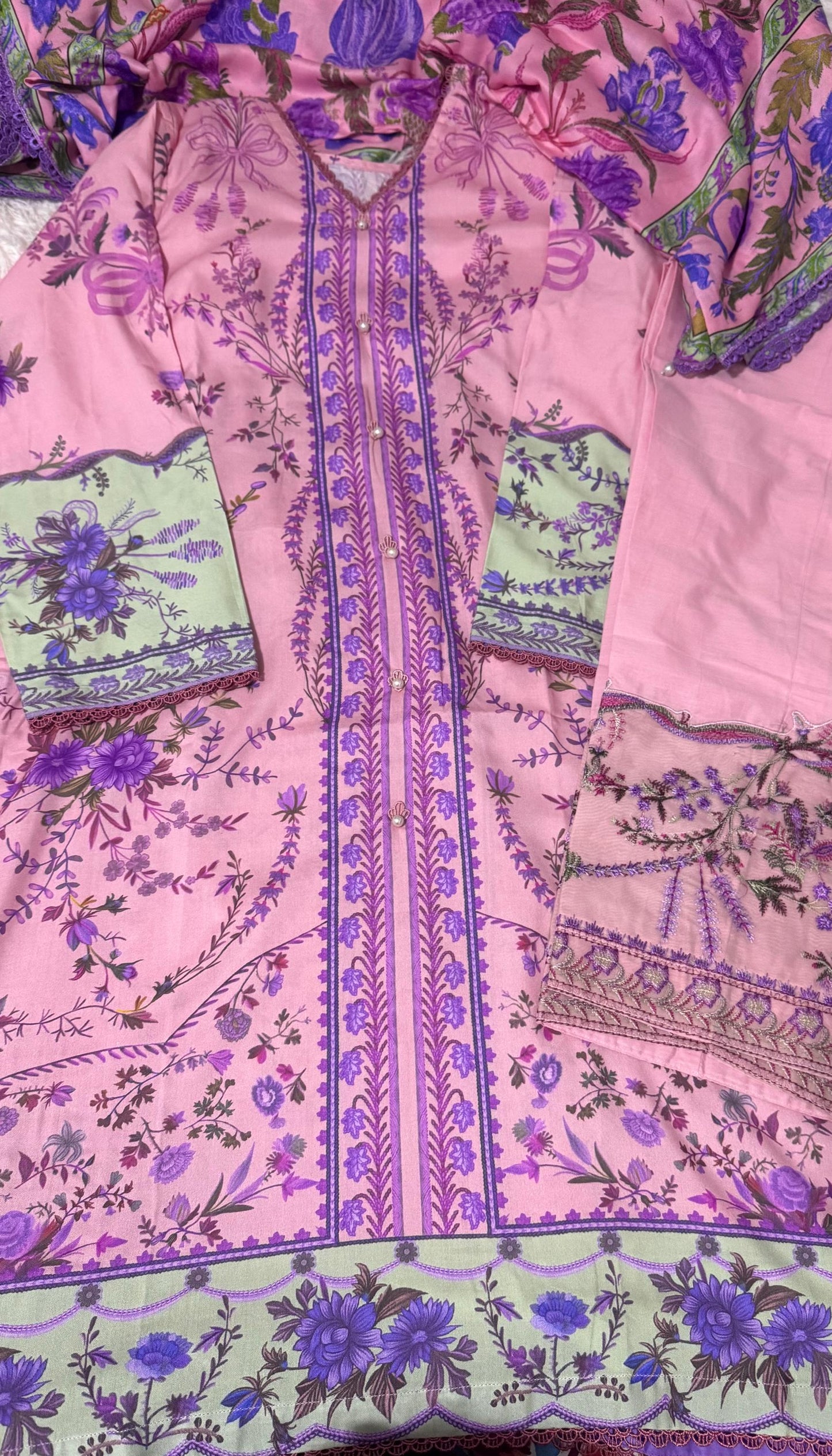 Sana Safinaz Muzlin Collection Wear 3 Piece Linen Dress